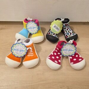 Attipas Barefoot Toddler Multicolor Sock Shoes Set Of 4 Pairs Size 6.5